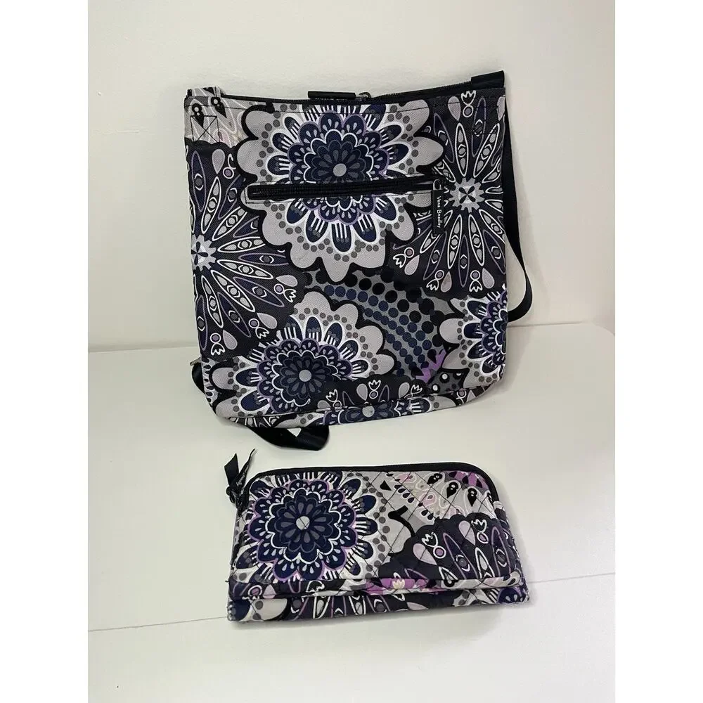 Vera Bradley Mimosa Medallion Hipster Crossbody Bag W Matching Trifold Wallet